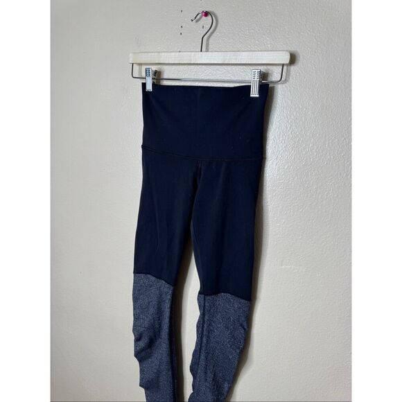 Lululemon Leggings Womens 4 Black Gray Wunder Under Stirrup Athleisure Yoga - Picture 2 of 8